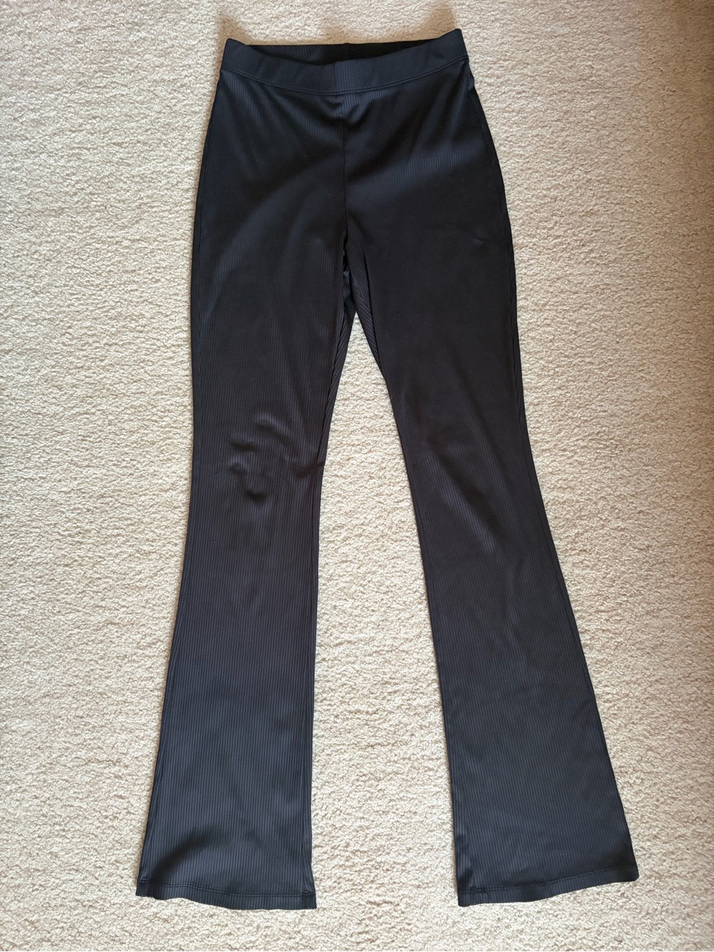 H&M Black Ribbed Flare Lounge Pants